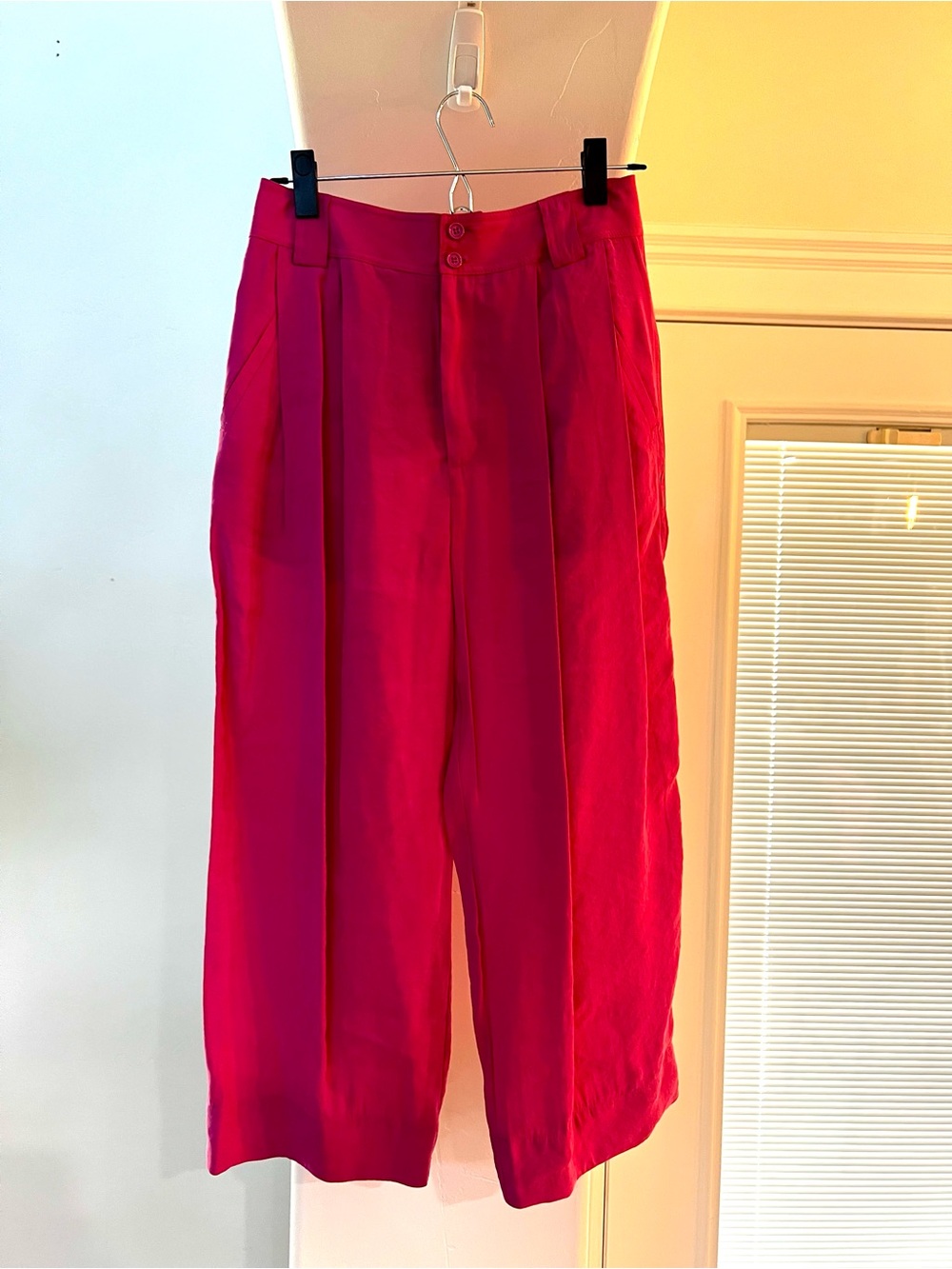 Anthropologie Fuchsia High-Waist Trousers